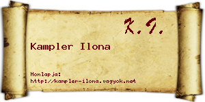 Kampler Ilona névjegykártya